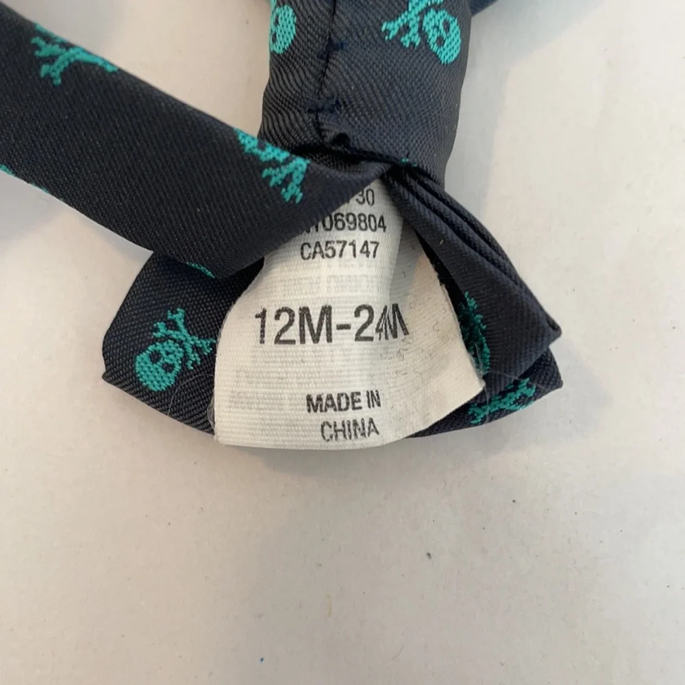 12M-24M Blue Skull Pattern Bow Tie